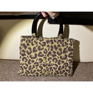 Grayson Presley Leopard Print Carpet Bag Handbag‎